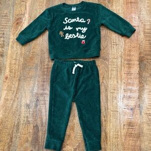 NWOT Santa is my Bestie jogger set
